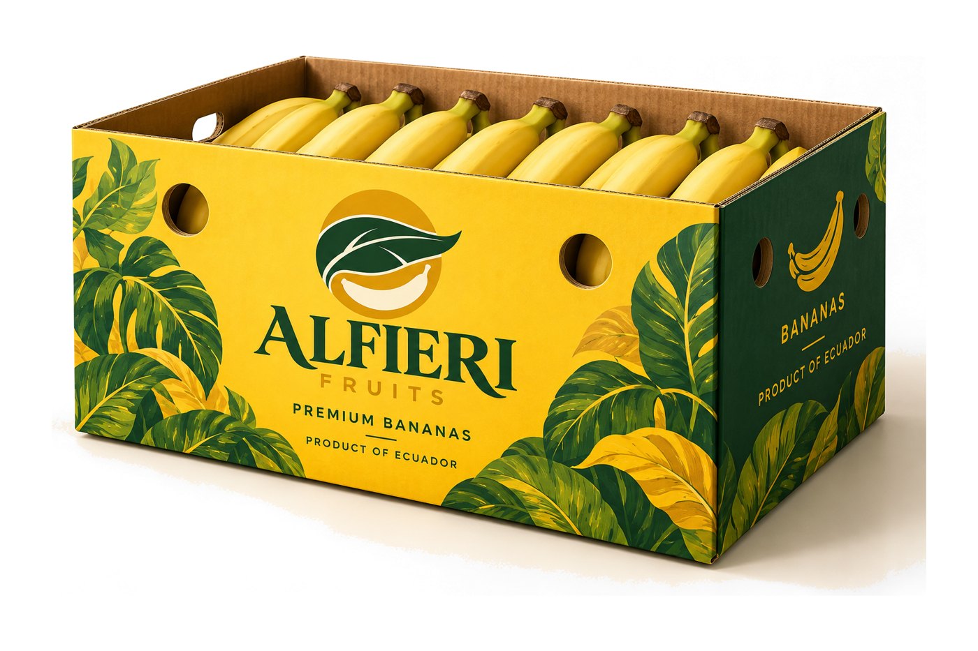 Alfieri Fruits banana carton, Product of Ecuador